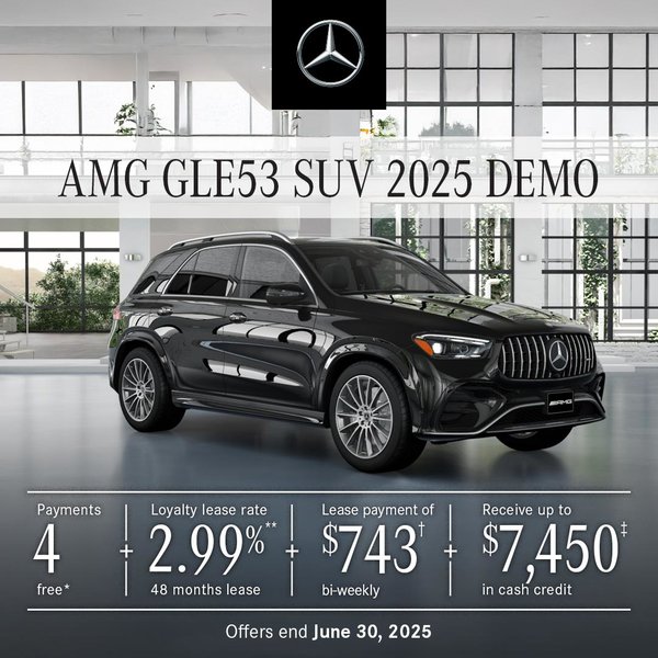 2025 AMG GLE53 4MATIC SUV from $743/bi-weekly*+tx