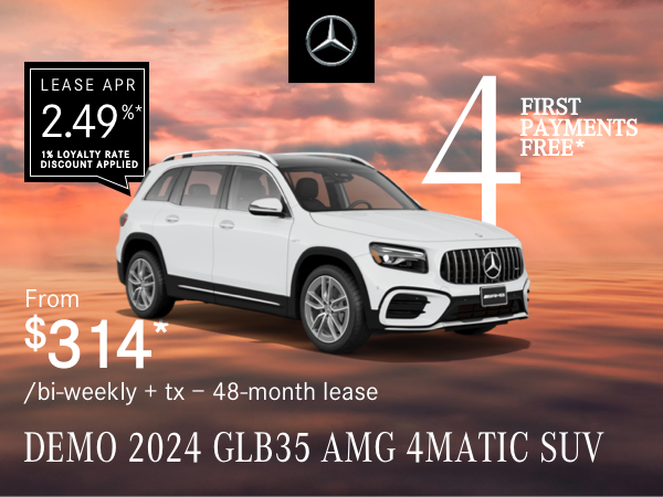 2024 AMG GLB35 4MATIC SUV from $314/bi-weekly*+tx