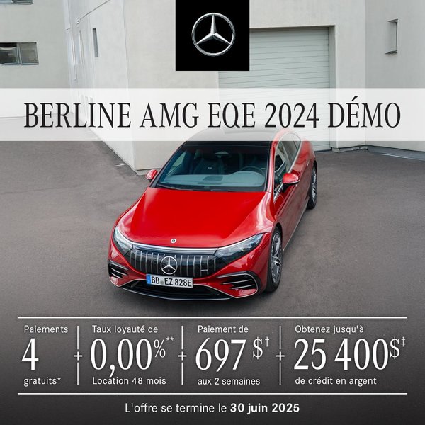BERLINE EQE AMG 4MATIC 2024 à partir de 697 $/aux 2 semaines*+tx