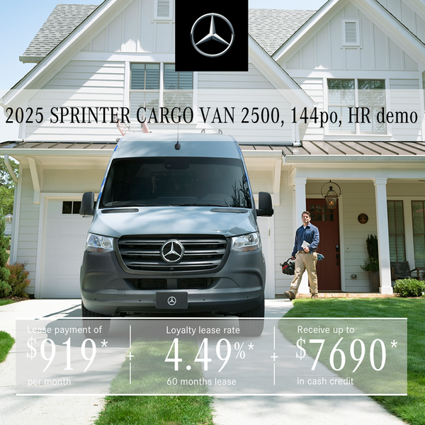 2025 SPRINTER 2500 Cargo Van, 144¨ from $919/month*+tx