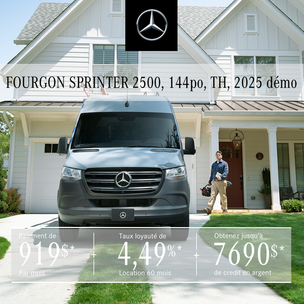 FOURGON SPRINTER 2500 2025, 144¨ à partir de 919 $/mois*+tx