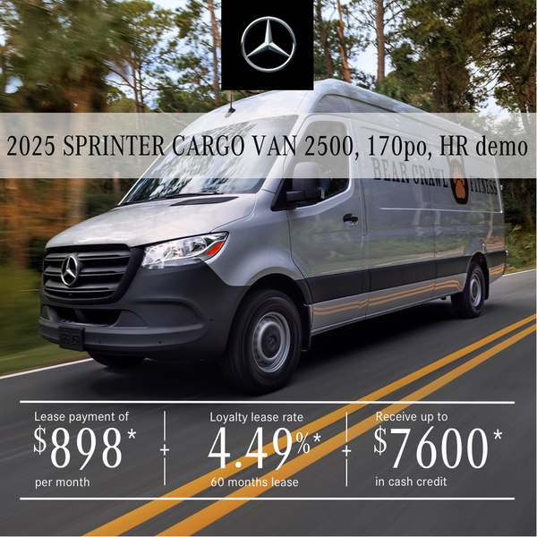 2025 SPRINTER 2500 Cargo Van, 170¨ from $898/month*+tx