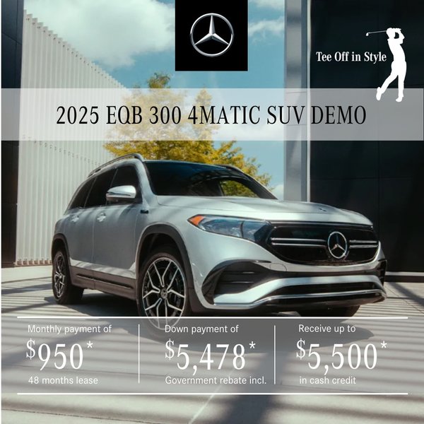 2025 EQB 300 4MATIC SUV from $950/month*+tx