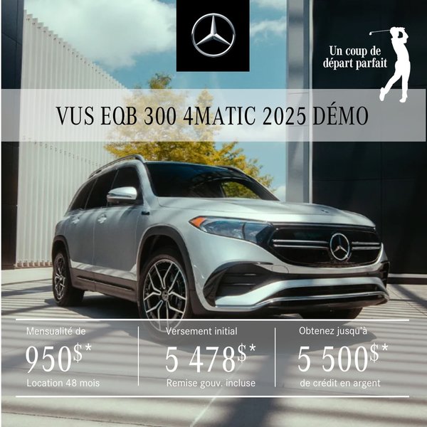 VUS EQB 300 4MATIC 2025 à partir de 950 $/mois *+tx
