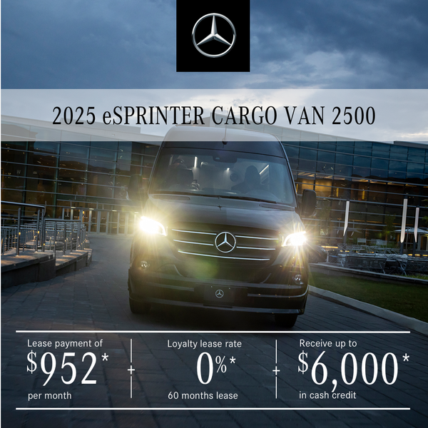 2025 eSPRINTER 2500 Cargo Van, 144¨ from $952/month*+tx