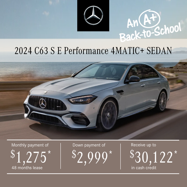 2024 C 63 S E Performance 4MATIC+ SEDAN from $1,275/month*+tx