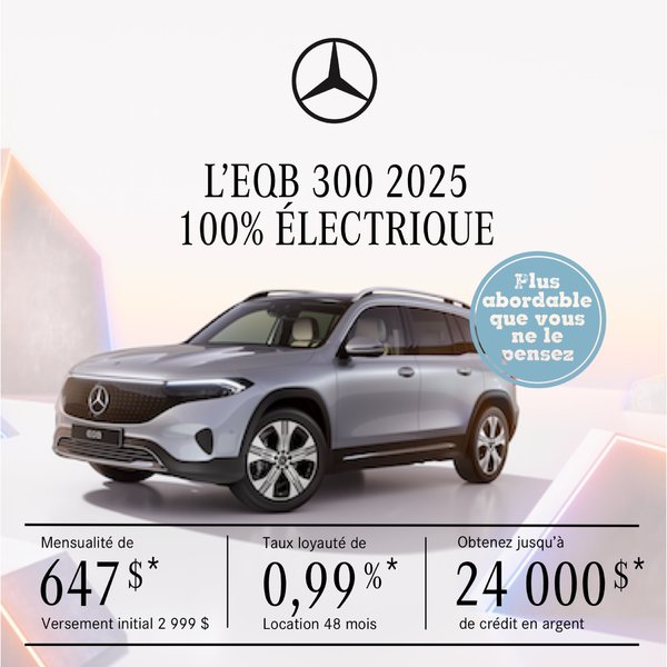 VUS EQB 300 4MATIC 2025 en location à partir de 647 $/mois + taxes*