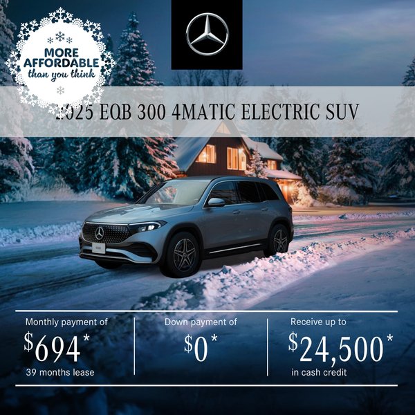 2025 EQB 300 4MATIC SUV demo starting at $694/month* +tx.