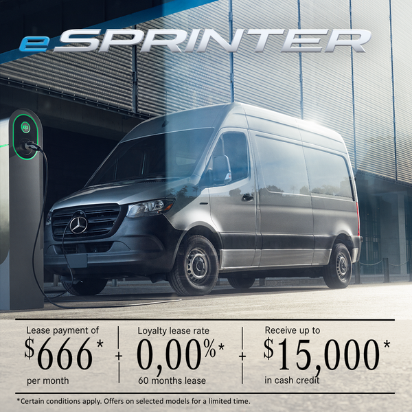2025 eSPRINTER CARGO VAN 2500 demo at $666/month + taxes*