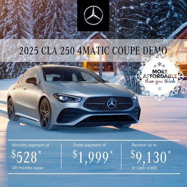 2025 CLA 250 4MATIC COUPE from $528/month*+tx