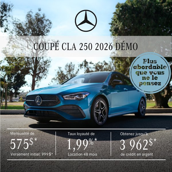 Coupé CLA 250 2026 en location à partir de 575 $/mois + taxes*