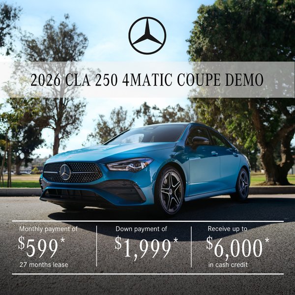 Lease the 2026 CLA 250 Coupe for 27 MONTHS from $599/month + tax*