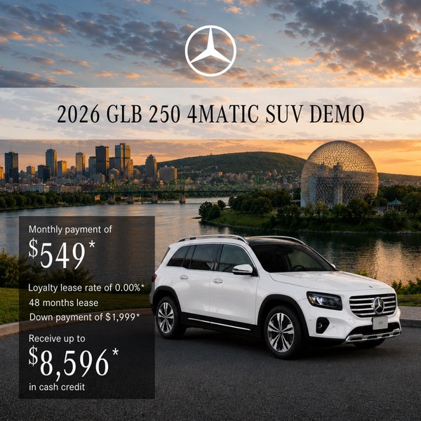 Lease the 2026 GLB 250 4MATIC SUV from $549/month + taxes*