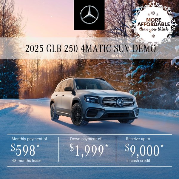 2025 GLB 250 4MATIC SUV from $598/month*+tx