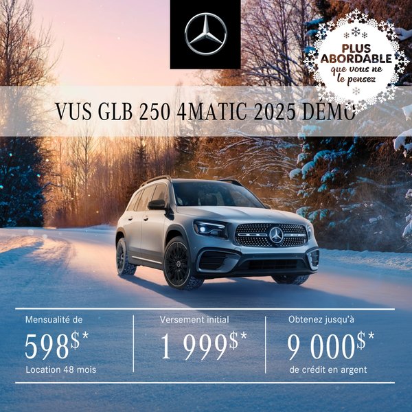 VUS GLB 250 4MATIC 2025 à partir de 598 $/mois*+tx