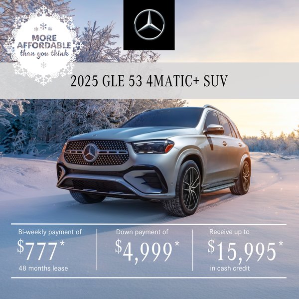 2025 AMG GLE53 4MATIC SUV from $777/ bi-weekly*+tx