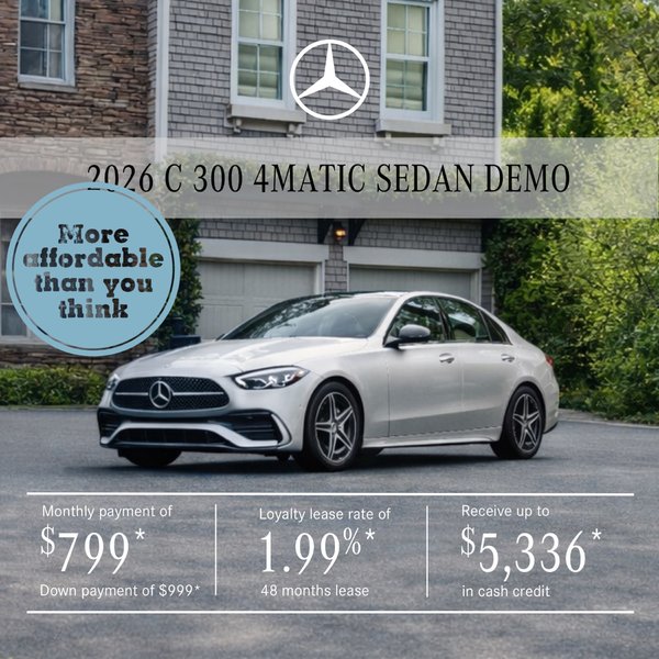 Lease the 2026 C 300 4MATIC Sedan from $799/month + tax*