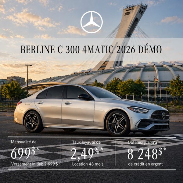 Berline C 300 4MATIC 2026 en location à partir de 699 $/mois + taxes*