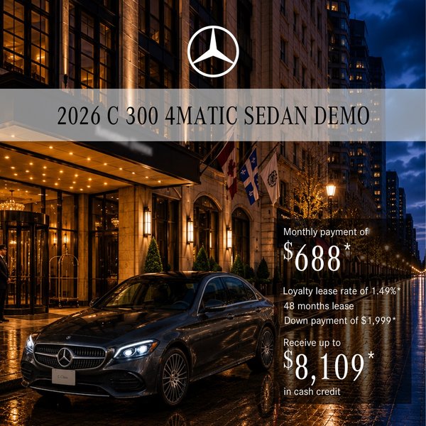 Lease the 2026 C 300 4MATIC Sedan from $688/month + tax*