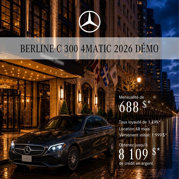 Berline C 300 4MATIC 2026 en location à partir de 688 $/mois + taxes*