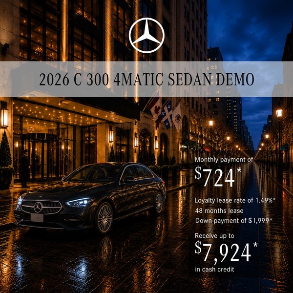 Lease the 2026 C 300 4MATIC Sedan from $724/month + tax*