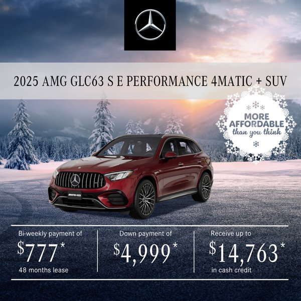 2025 AMG GLC63 S E PERFORMANCE SUV from $777/bi-weekly*+tx