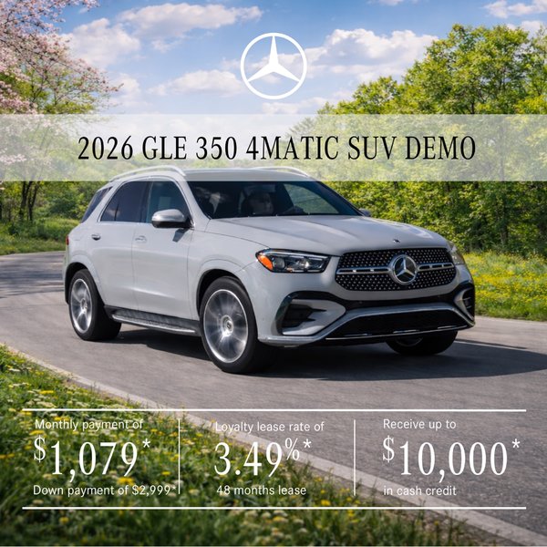Lease the 2026 GLE 350 4MATIC SUV from $1,079/month + tax*