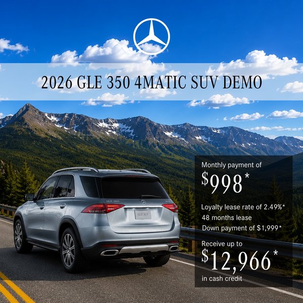 Lease the 2026 GLE 350 4MATIC SUV from $998/month + tax*