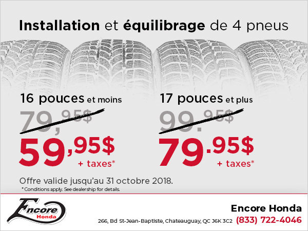 Installation et équilibrage des pneus