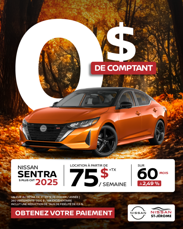 Obtenez la Sentra S PLUS CVT 2025