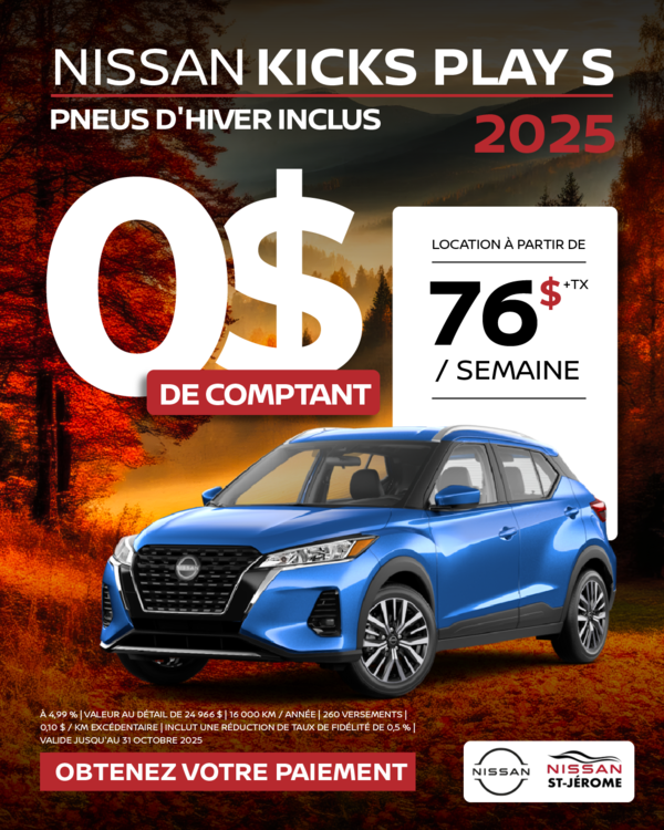 Obtenez le kicks Play S 2025