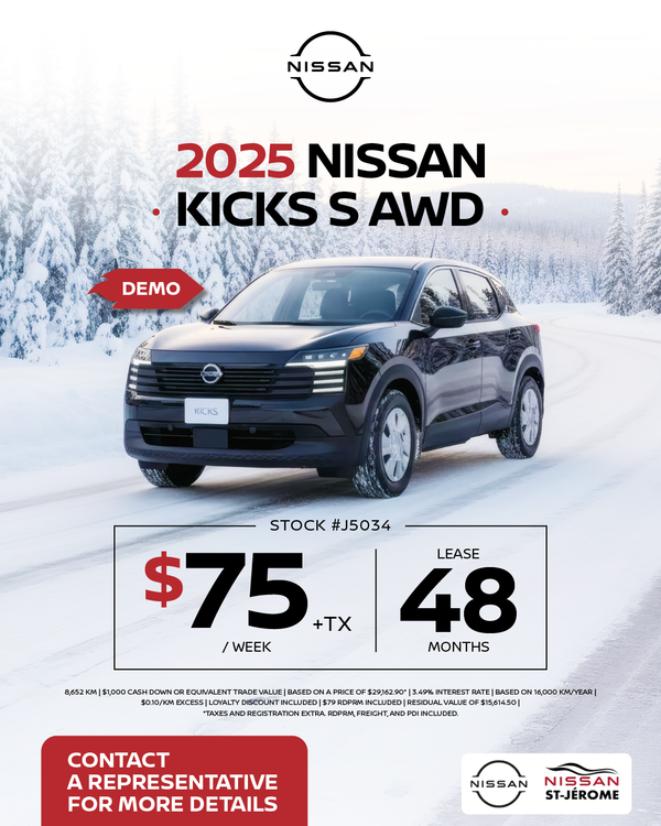 Get the 2025 Kicks S AWD Today!
