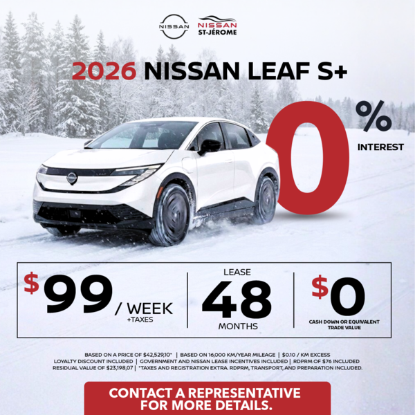 Get the 2026 Nissan LEAF S+ Today!
