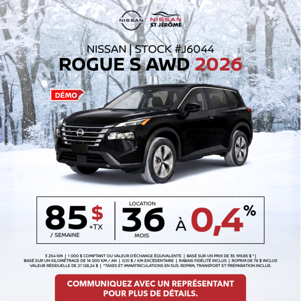Obtenez le Rogue S AWD 2026