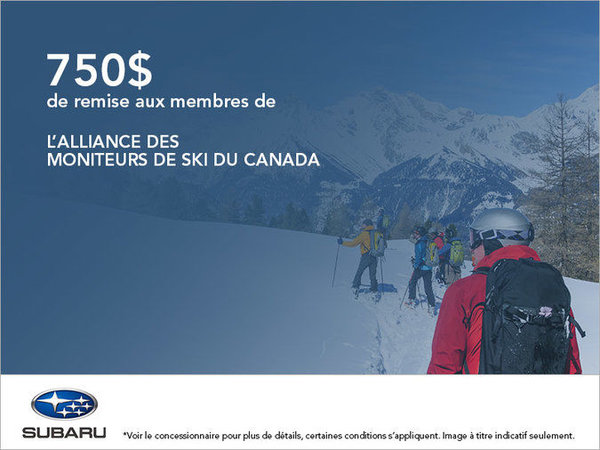 FR: 750$ de remise aux membres de l’Alliance des moniteurs de ski du Canada