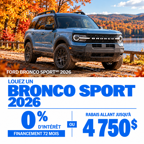 Ford Bronco Sport 2026- offre octobre