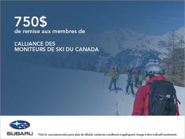 Rabais Alliance Moniteurs de Ski du Canada