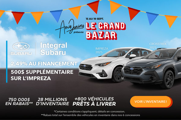 Le Grand Bazar du 15 au 19 Septembre seulement
