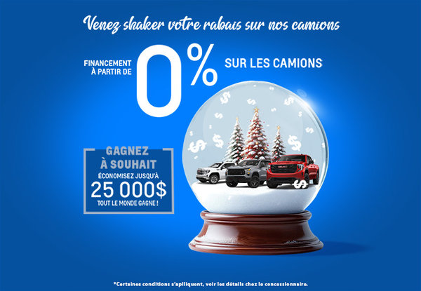 0 % sur les Camions & Gagnez à souhait chez Arnold GM