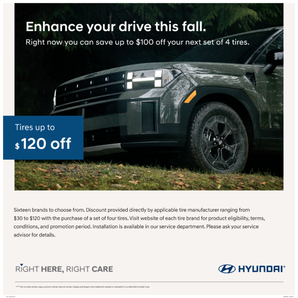 Tires up to $120 off