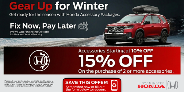 Save up to 15% on Honda Accessories