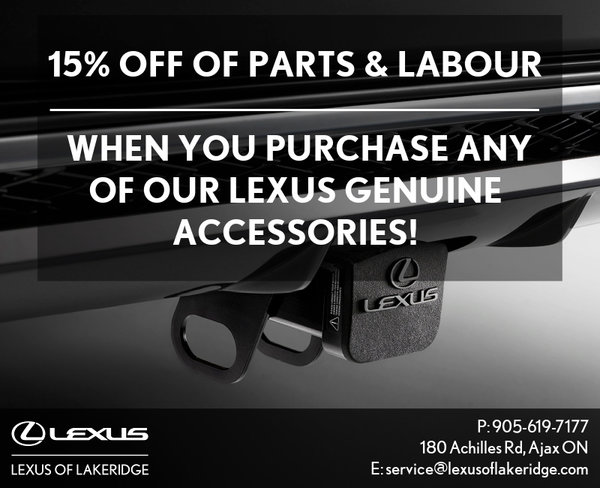 15% Off Lexus Genuine Accessories