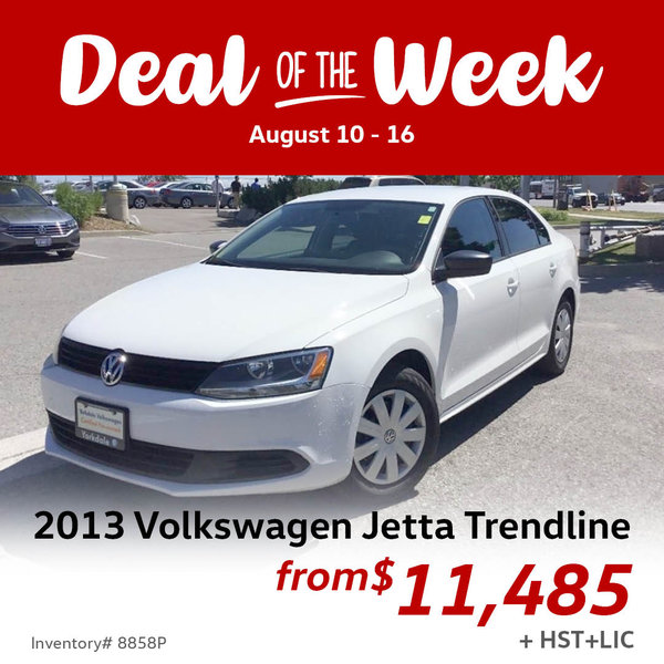 Save up to $500 / as low as $11,485 for this 2013 VW Jetta