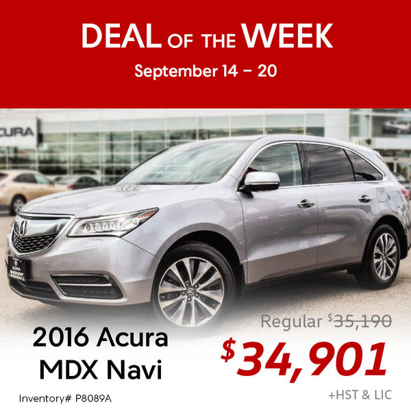 One week only! Save on this 2016 Acura MDX Navigation Package