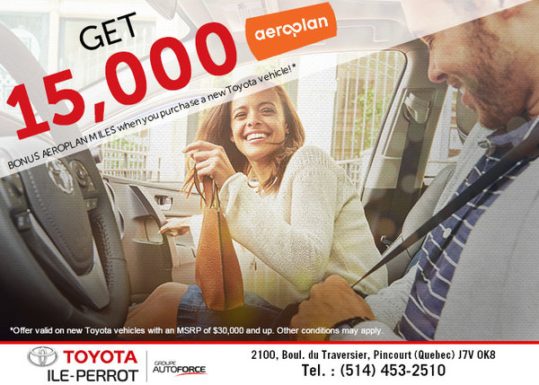 15,000 Aeroplan Miles