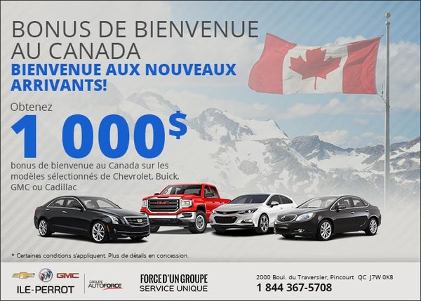 Rabais de bienvenue au Canada