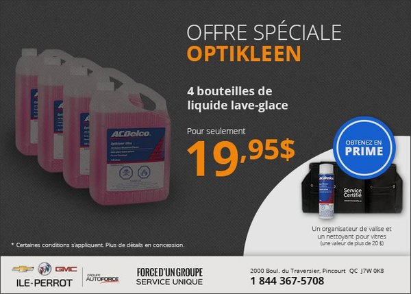 4 bouteilles Optikleen pour 19,95$
