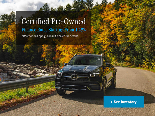 Finance from 1.49% on Select Certified Pre-Owned Vehicles.