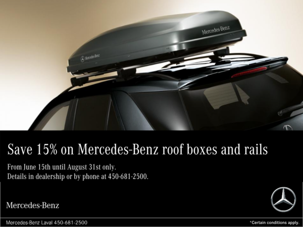 Save 15% on Mercedes-Benz roof boxes and rails
