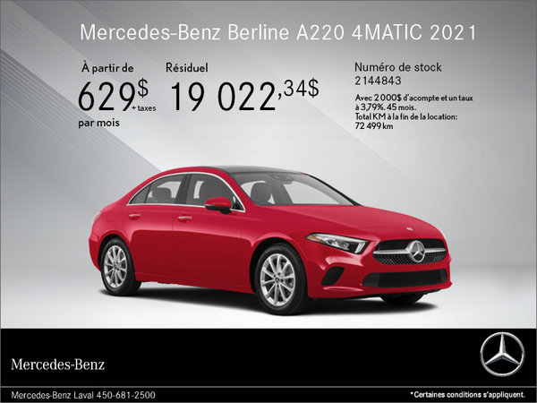Le Mercedes-Benz A220 4MATIC 2021